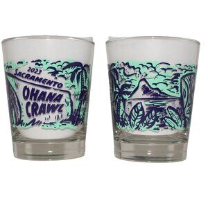 Tiki Glass Set Woody Miller Sacramento Ohana Home Bar Pin Back Lot Of 3 Gift Set